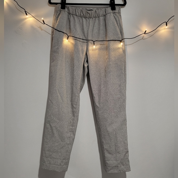 Banana Republic Small Black White Tattersall Plaid Pants - Picture 3 of 9